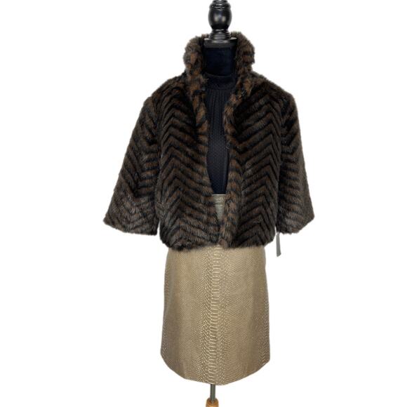 BCBGMAXAZRIA Leather Snakeskin Print A Line Skirt - Women's Size 6 - Picture 3 of 7